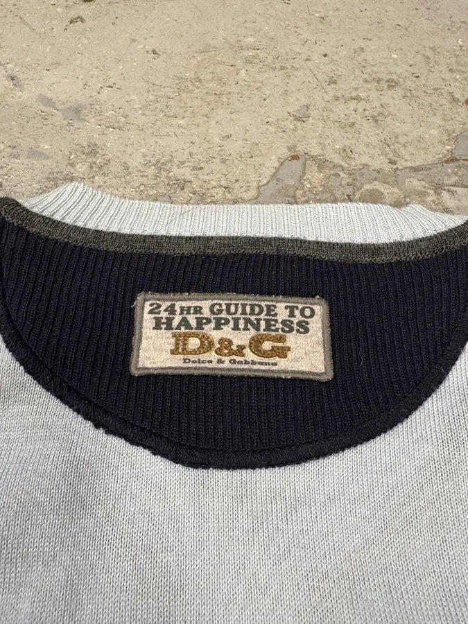 2000s Dolce & Gabbana V Neck Two Tone Sweater IUUlvKe 7
