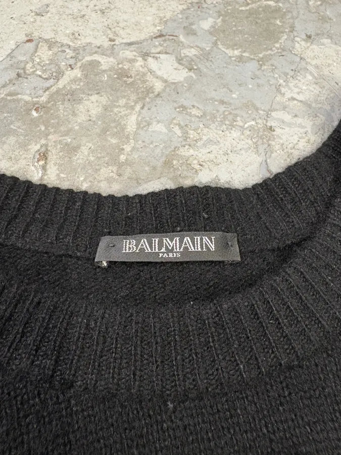 Balmain Buttoned Black Striped Sweater ivIAAfq 8