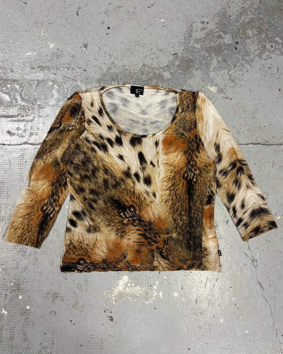 2000s Cavalli Fur Effect Savage Top eGdwzPF 0
