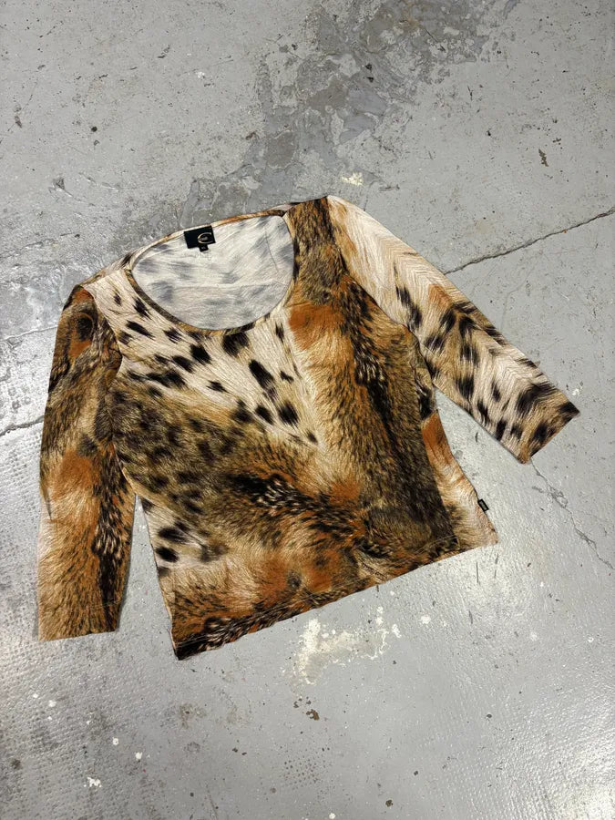 2000s Cavalli Fur Effect Savage Top eGdwzPF 3