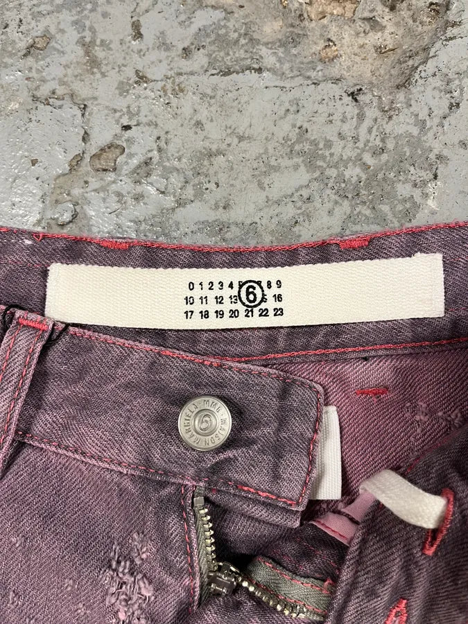 SS2023 Maison Margiela Pink Distressed Holes Jeans EAAehCU 8
