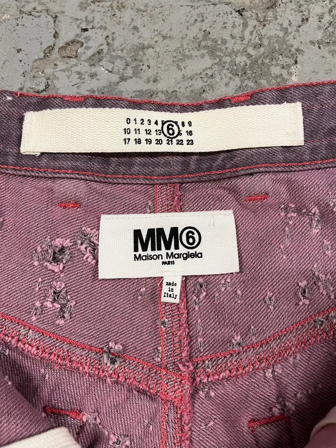 SS2023 Maison Margiela Pink Distressed Holes Jeans EAAehCU 9