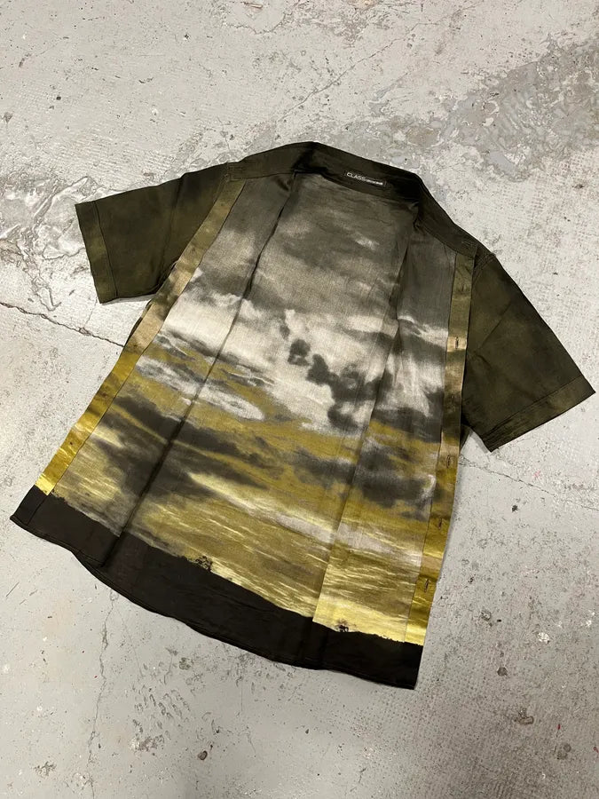 2000S Cavalli Apocalyptic Sunset Brown Faded Shirt WQhTHSf 4
