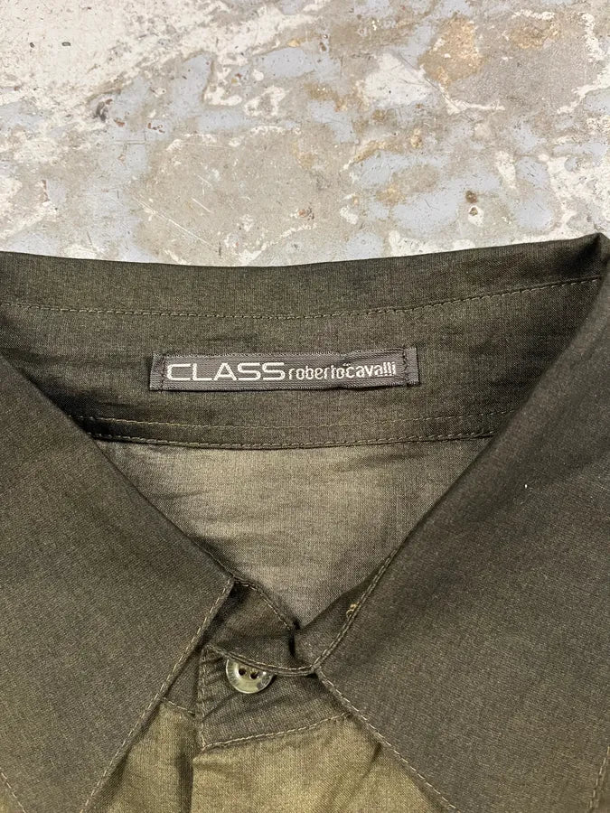 2000S Cavalli Apocalyptic Sunset Brown Faded Shirt WQhTHSf 7