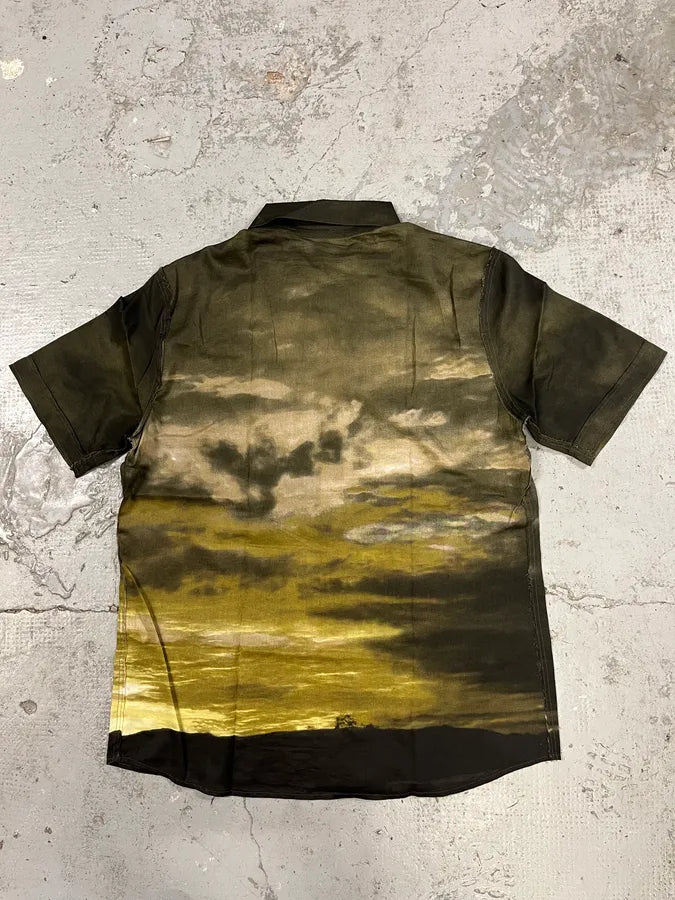 2000S Cavalli Apocalyptic Sunset Brown Faded Shirt WQhTHSf 5