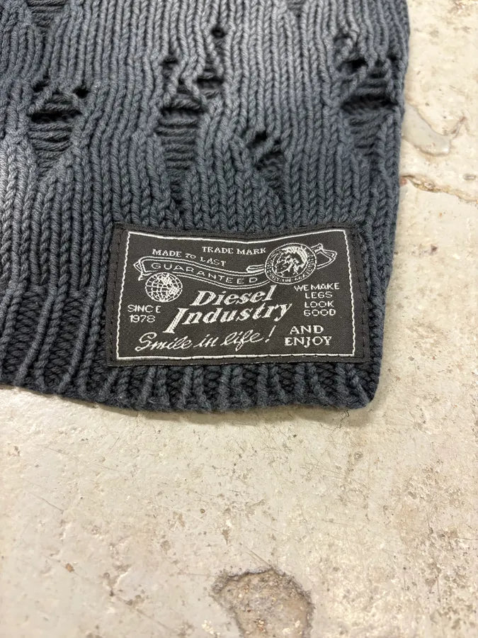 Diesel Destroyed Black Wool Tank Top pUNJxsP 6