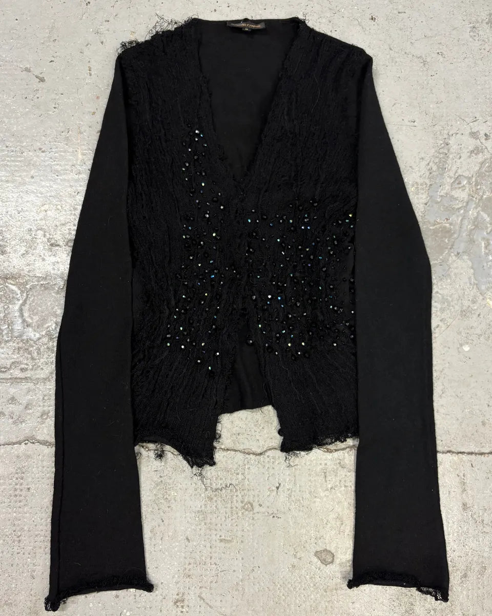 2000s Roberto Cavalli Strass Mohair Black Cardigan iwOWmmP 0