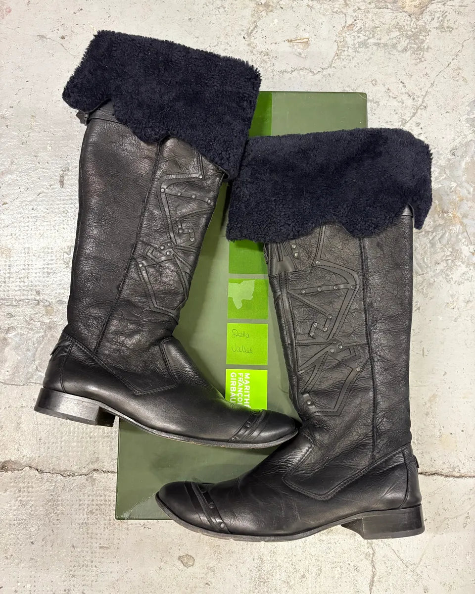 Marithé + François Girbaud Black Signature Ankle Leather Boots TsrDvov 0