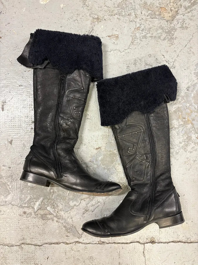 Marithé + François Girbaud Black Signature Ankle Leather Boots TsrDvov 2