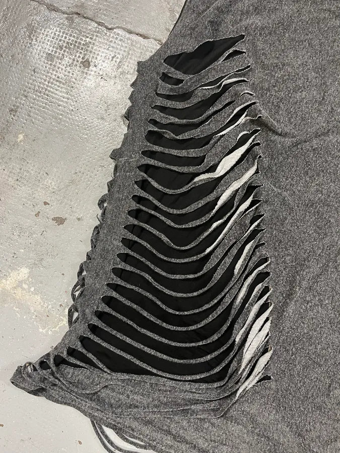 2000s Maison Martin Margiela Grey Fringe Distressed Tank Top idclxla 4