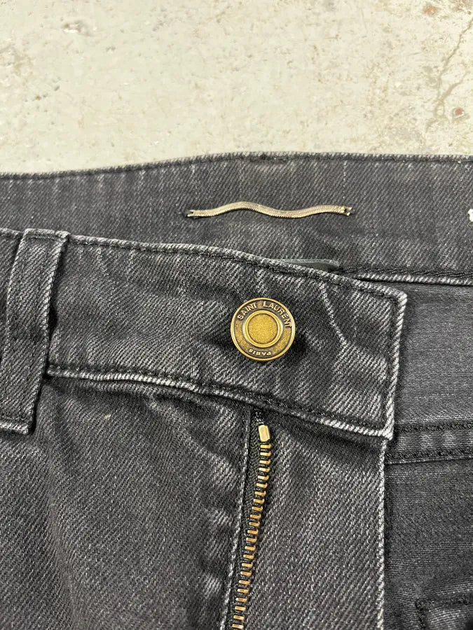 Saint Laurent Black Simple Denim Jeans ZMKPVFa 5