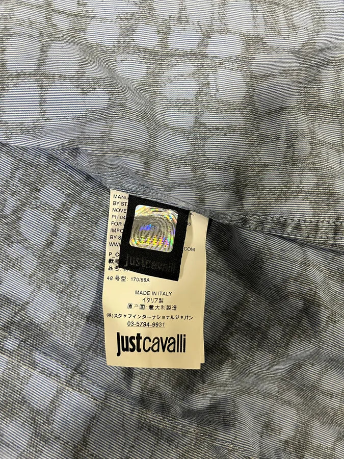 SS2015 Cavalli Corcodile Effect Olive White Shirt (S/M) sCbPzmY 9