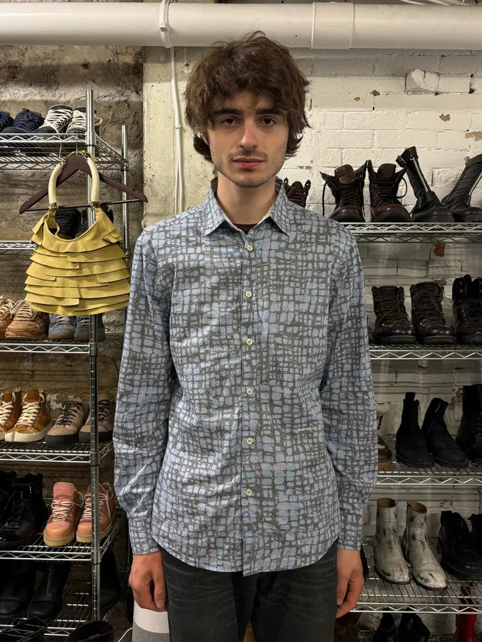 SS2015 Cavalli Corcodile Effect Olive White Shirt (S/M) sCbPzmY 1