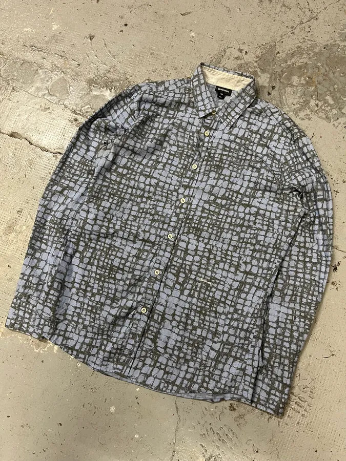 SS2015 Cavalli Corcodile Effect Olive White Shirt (S/M) sCbPzmY 3
