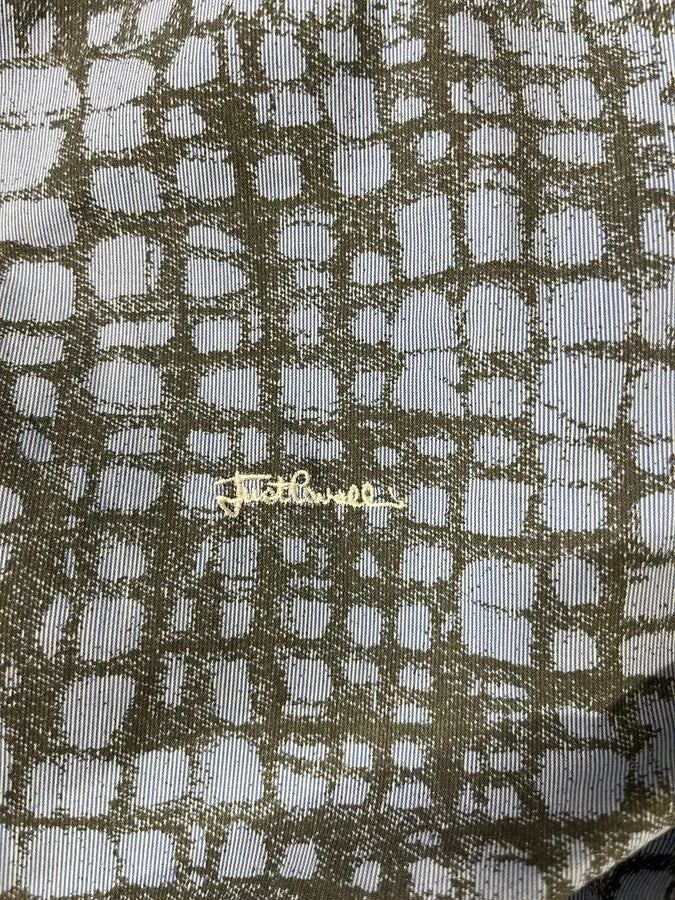 SS2015 Cavalli Corcodile Effect Olive White Shirt (S/M) sCbPzmY 7