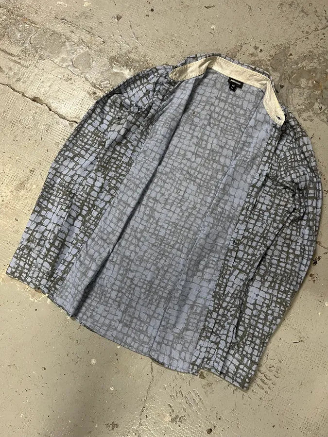 SS2015 Cavalli Corcodile Effect Olive White Shirt (S/M) sCbPzmY 4