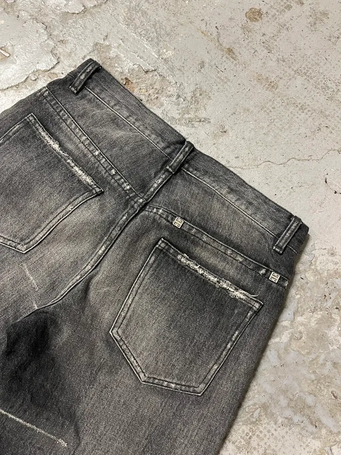 AW2023 Givenchy Distressed Grey Japanese Denim Jeans (S/M) DodiLVN 8