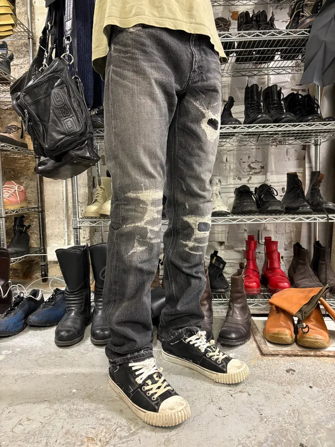 AW2023 Givenchy Distressed Grey Japanese Denim Jeans (S/M) DodiLVN 2