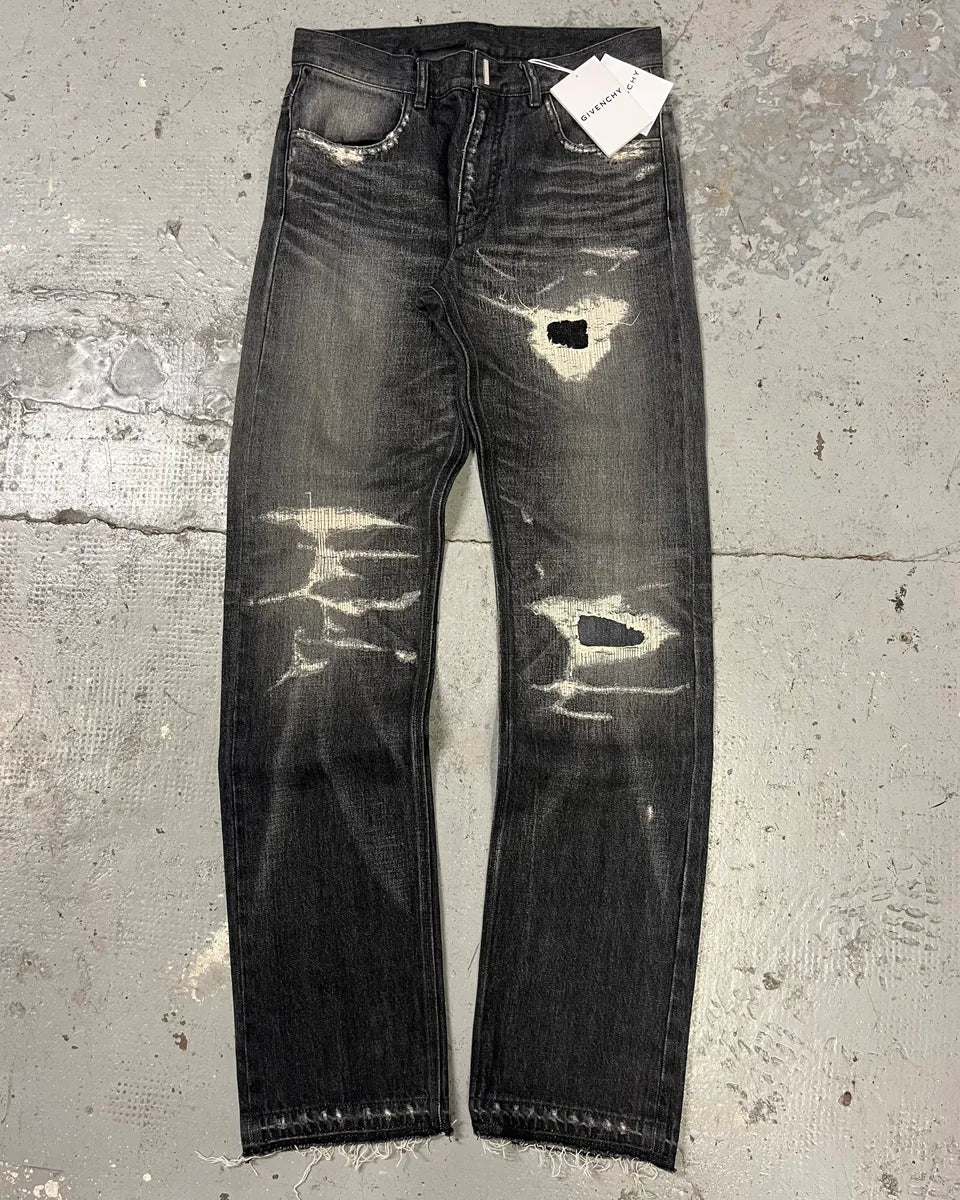 AW2023 Givenchy Distressed Grey Japanese Denim Jeans (S/M) DodiLVN 0