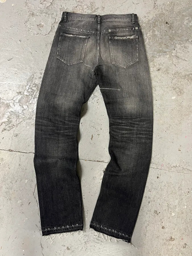AW2023 Givenchy Distressed Grey Japanese Denim Jeans (S/M) DodiLVN 6