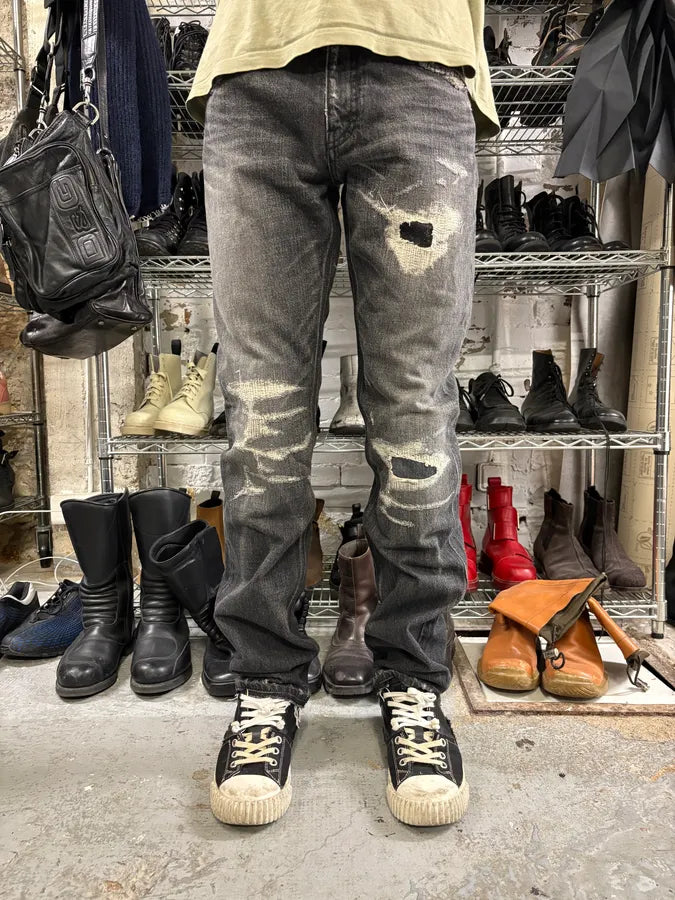 AW2023 Givenchy Distressed Grey Japanese Denim Jeans (S/M) DodiLVN 1