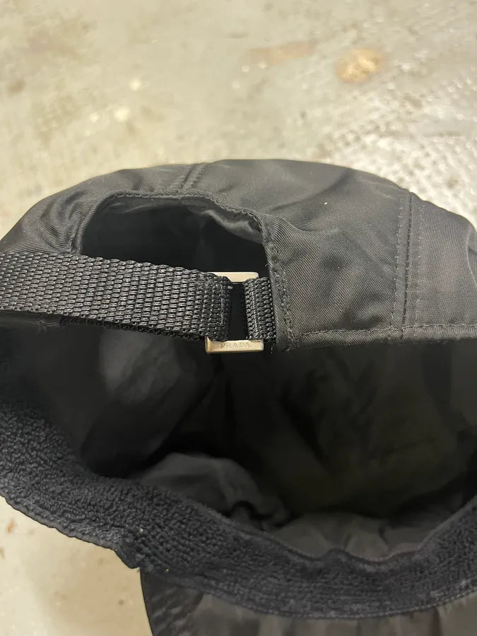 2000s Prada Linea Rossa Black Nylon Cap (OS) qblhshs 6