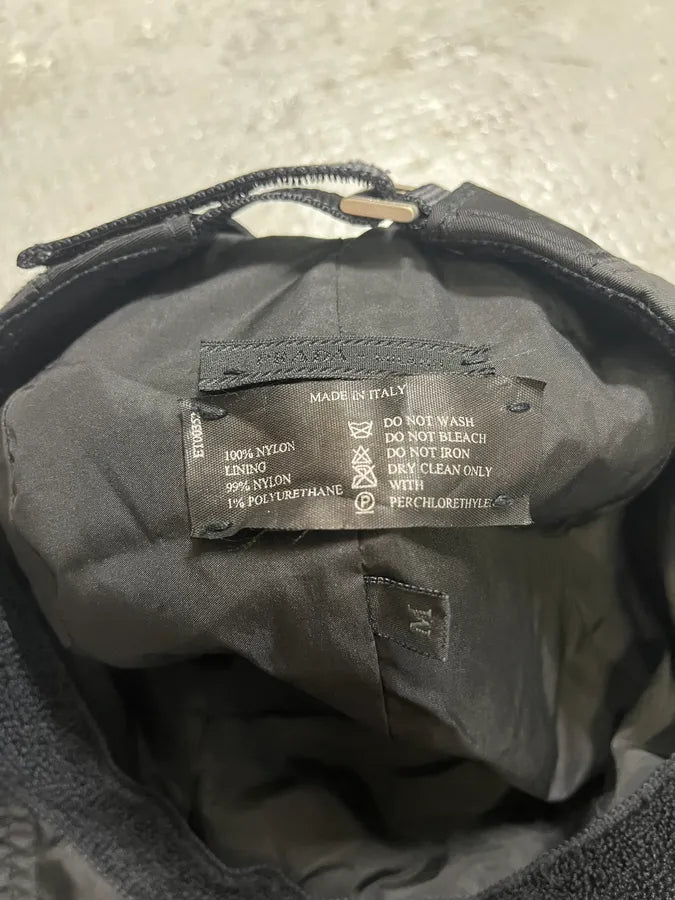 2000s Prada Linea Rossa Black Nylon Cap (OS) qblhshs 7