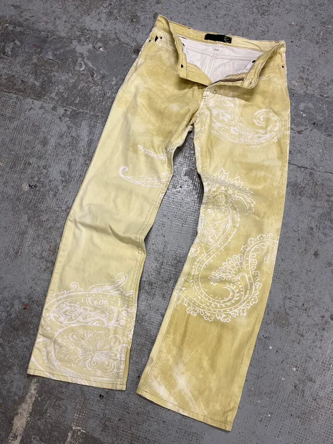 AW2003 Cavalli Light Yellow Astro World Tribal Pants (S) lbmyxIf 5