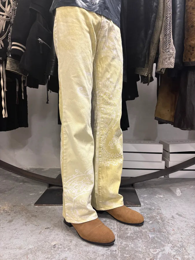 AW2003 Cavalli Light Yellow Astro World Tribal Pants (S) lbmyxIf 2