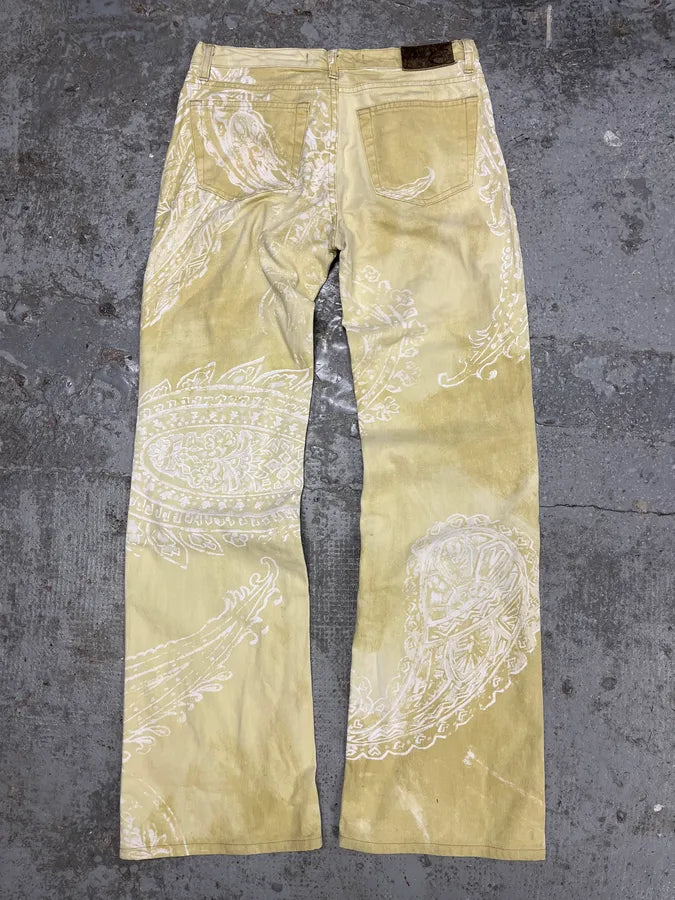 AW2003 Cavalli Light Yellow Astro World Tribal Pants (S) lbmyxIf 6