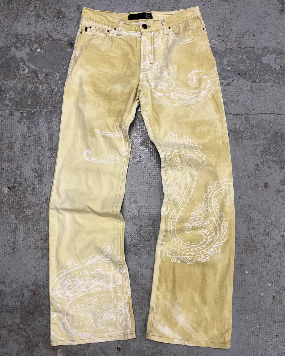 AW2003 Cavalli Light Yellow Astro World Tribal Pants (S) lbmyxIf 0