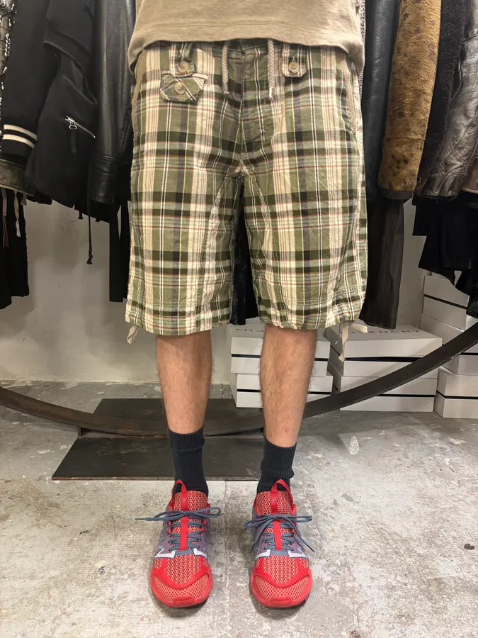 AW2004 Dolce & Gabbana Green Tartan Cargo Shorts (M) SBsLeRp 0