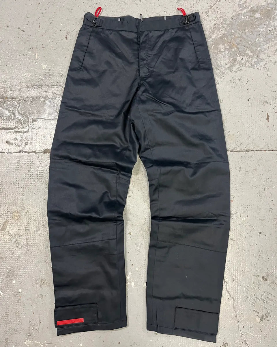 2000s Prada Linea Rossa Padded Nylon Navy Pants (M) rapQDmD 0