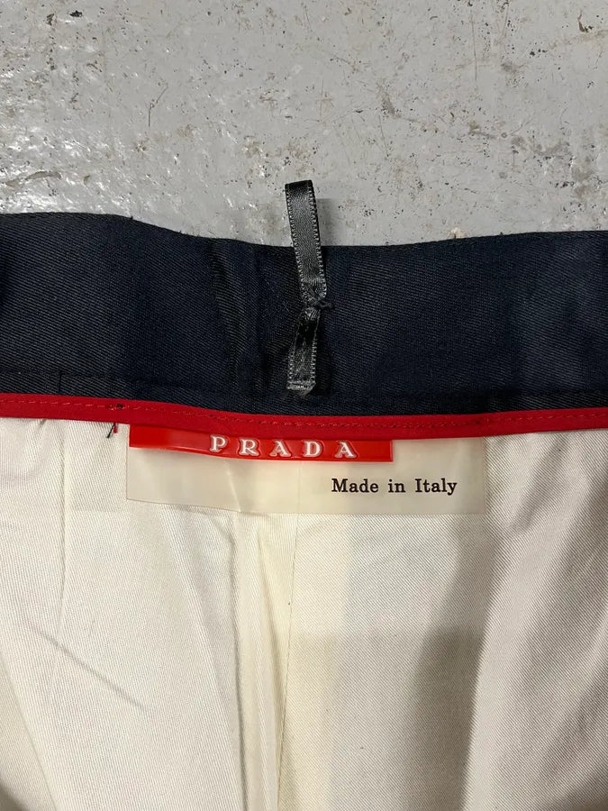 2000s Prada Linea Rossa Padded Nylon Navy Pants (M) rapQDmD 7