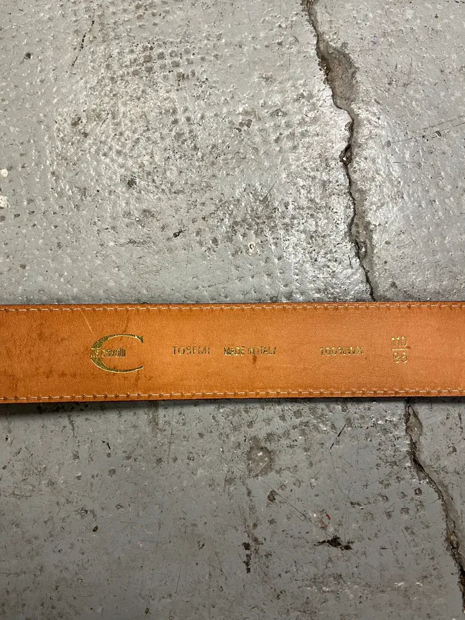 2000s Cavalli Dragonfly Buckle Purple Leather Belt (OS) fpJEOwG 3