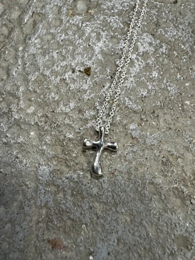 Tiffany & Co. Puffed Cross Silver Pendant Necklace KpDlYQe 1
