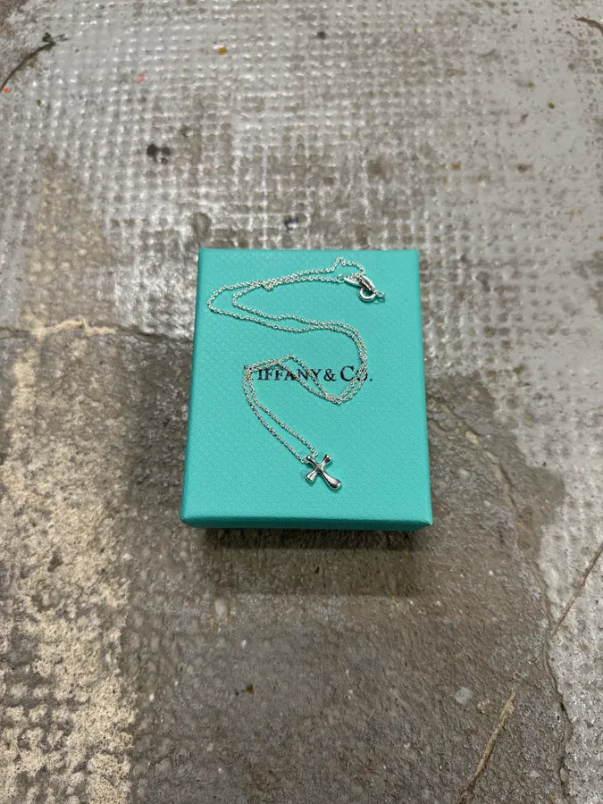 Tiffany & Co. Puffed Cross Silver Pendant Necklace KpDlYQe 6