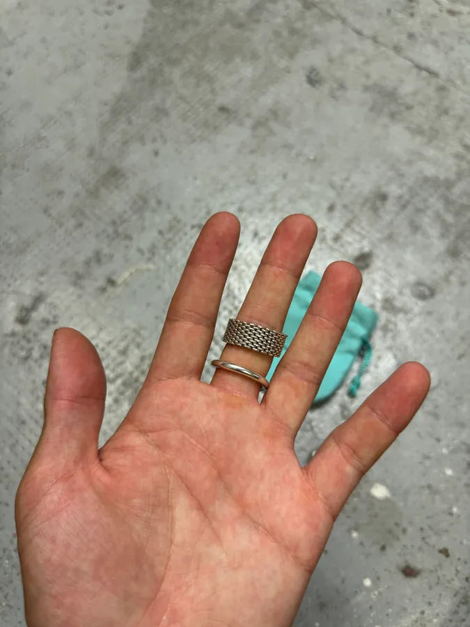 Tiffany & Co. Somerset Mesh Silver 925 Ring (OS) KAKuWwd 5