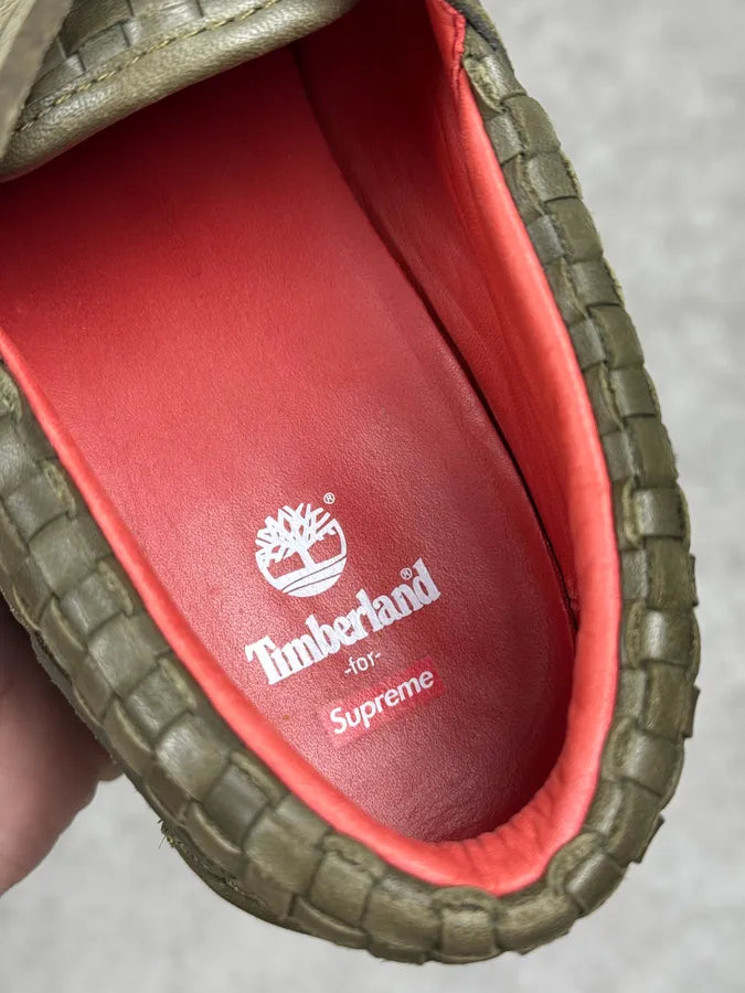 Timberland Supreme Green Woven Leather 3 Eye Lug Shoes BhzchoV 7