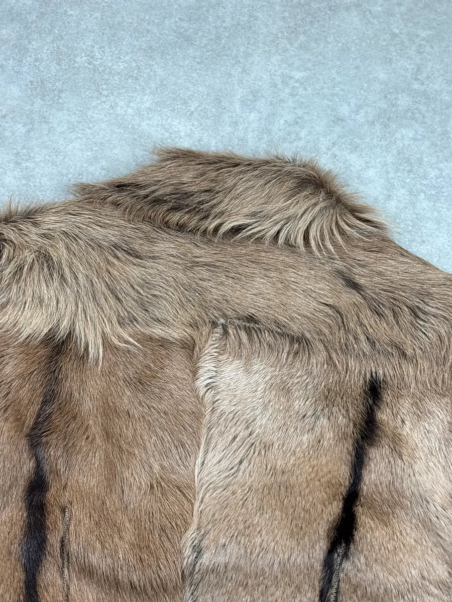 2000s Cavalli Brown Fur Panelled Leather Jacket tkWiXolv 8
