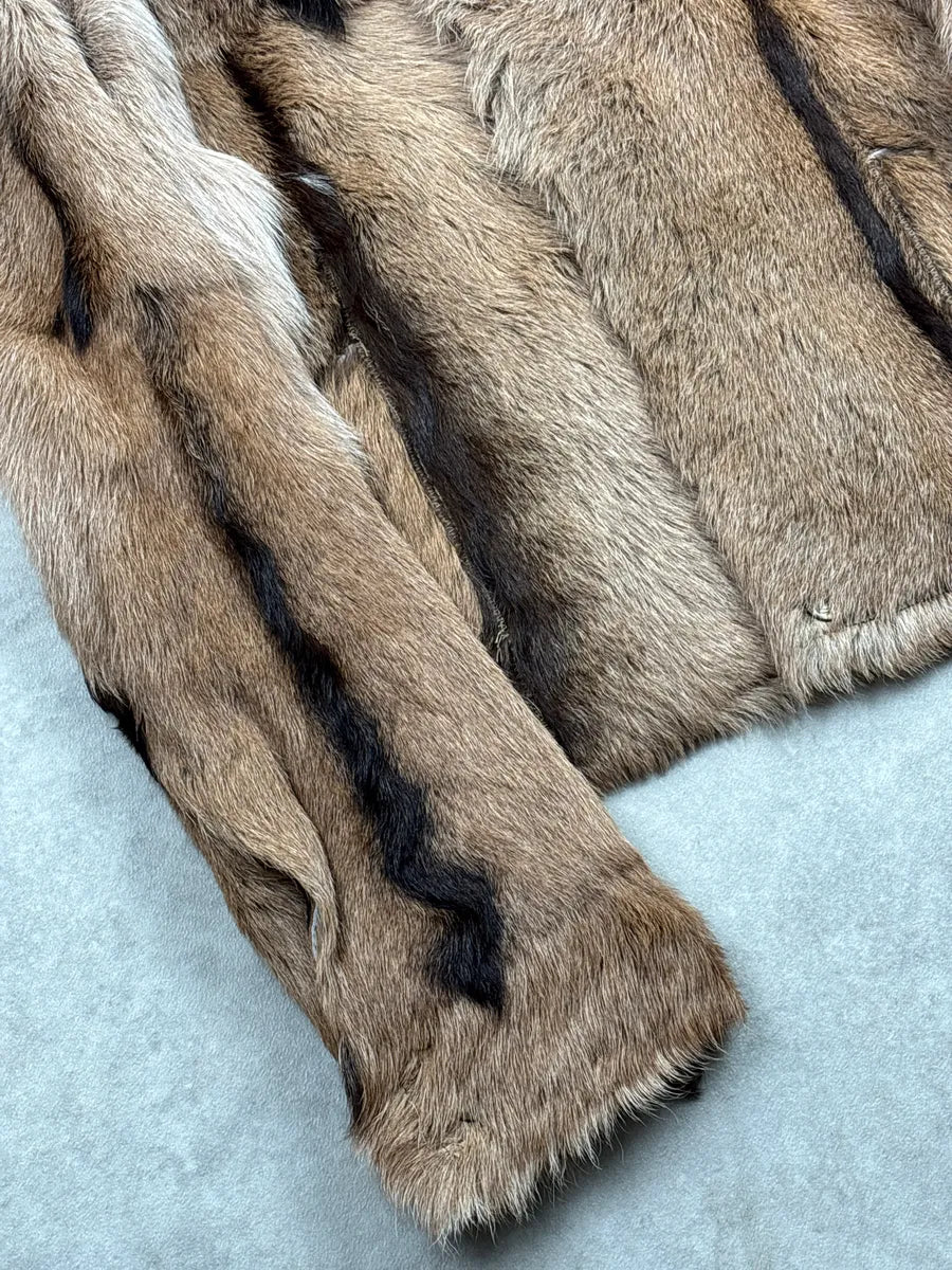 2000s Cavalli Brown Fur Panelled Leather Jacket tkWiXolv 6