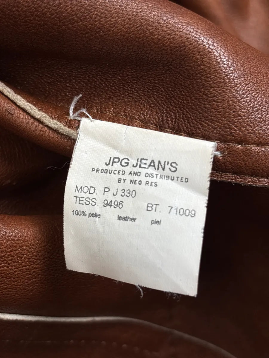 1990s Jean Paul Gaultier Brown Eroded Leather Double-Breasted Coat tlAYjpFh 13