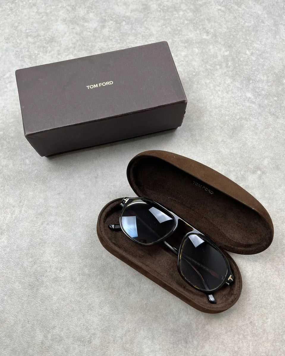 Tom Ford Brown Acetate Aviator Sunglasses bLeJMAC 0