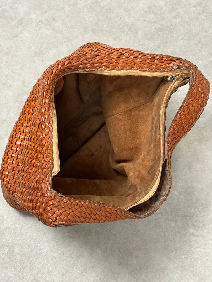 SS2004 Gucci Cognac Woven Leather Bamboo Handle Hobo Bag by Tom Ford AbDxMMx 15