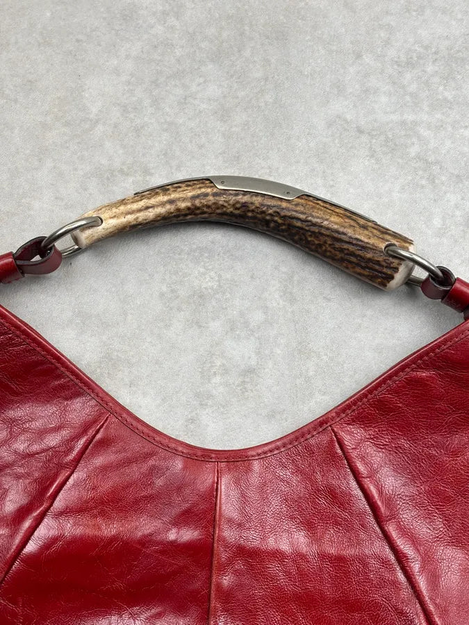 2000s Yves Saint Laurent Bordeaux Leather Mombasa Handle Bag by Tom Ford   WFBmpEy 3