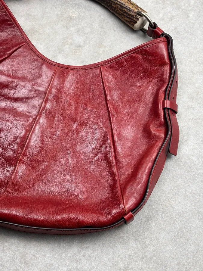 2000s Yves Saint Laurent Bordeaux Leather Mombasa Handle Bag by Tom Ford   WFBmpEy 4