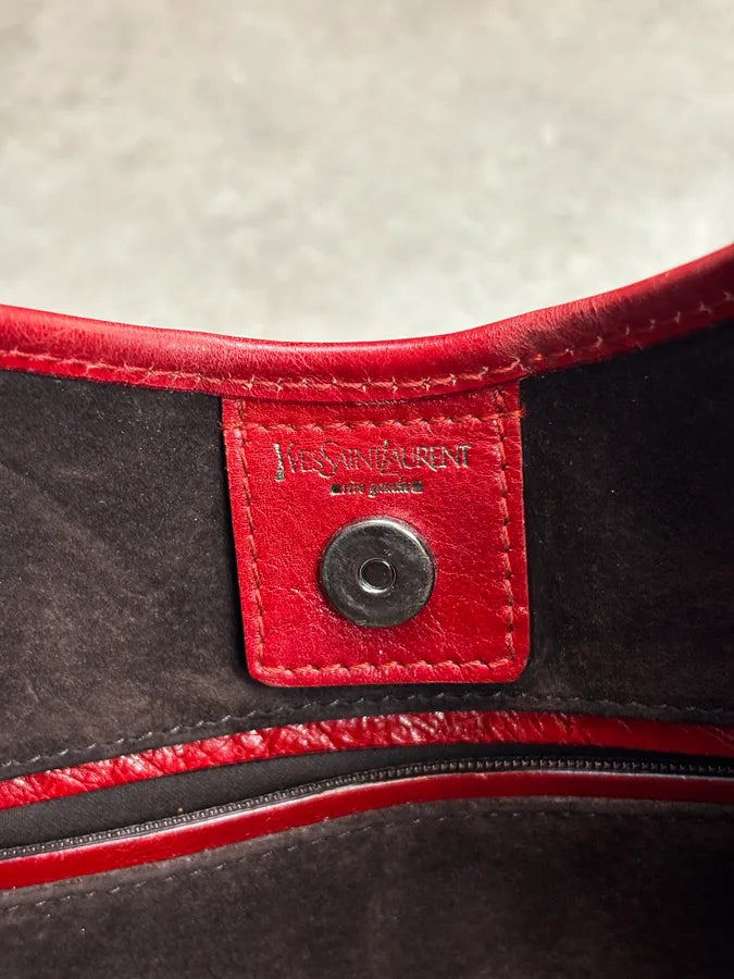 2000s Yves Saint Laurent Bordeaux Leather Mombasa Handle Bag by Tom Ford   WFBmpEy 14