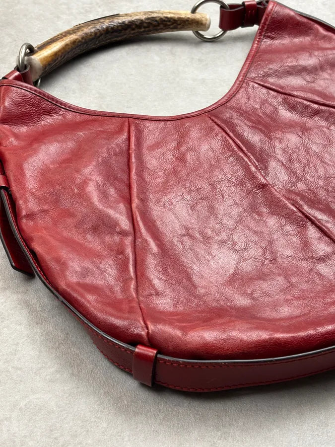 2000s Yves Saint Laurent Bordeaux Leather Mombasa Handle Bag by Tom Ford   WFBmpEy 12