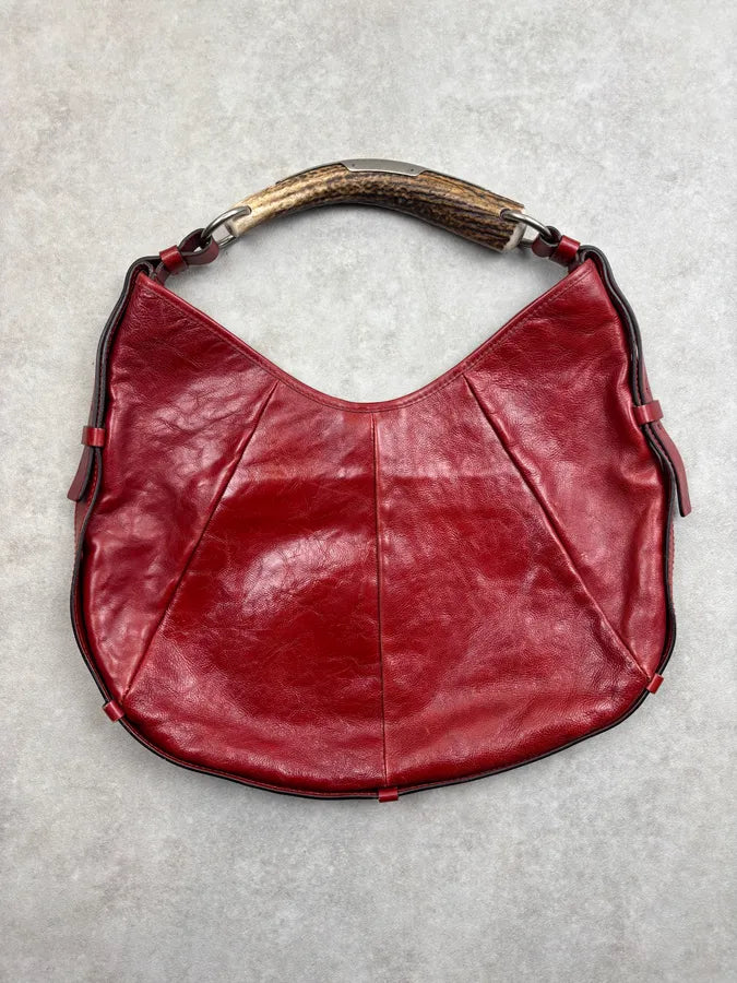 2000s Yves Saint Laurent Bordeaux Leather Mombasa Handle Bag by Tom Ford   WFBmpEy 0