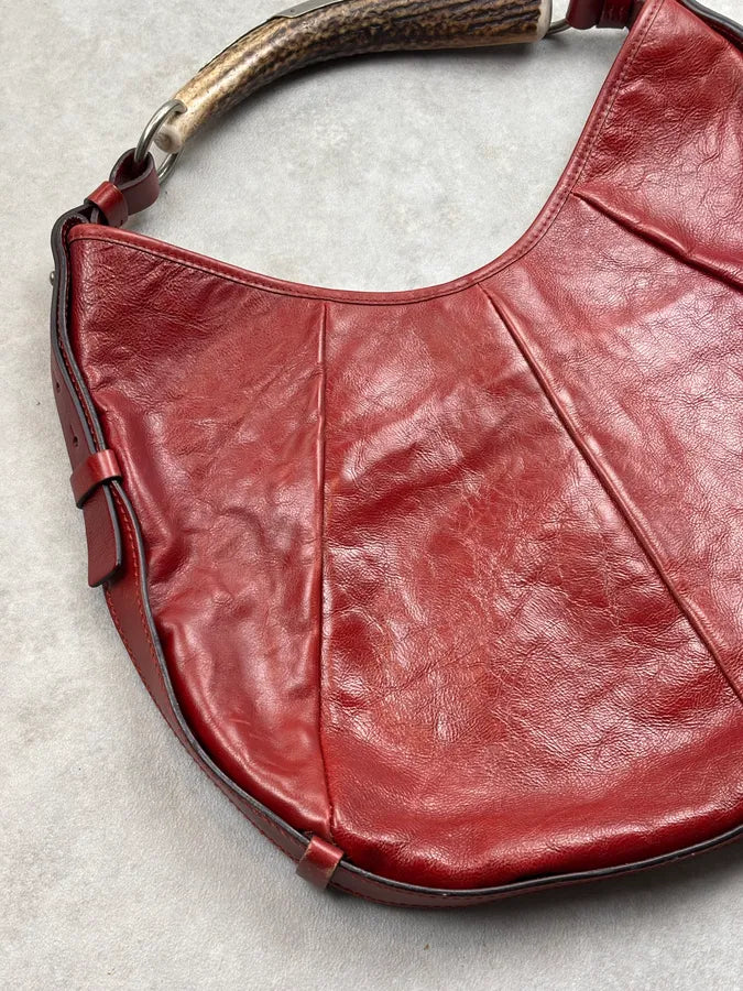 2000s Yves Saint Laurent Bordeaux Leather Mombasa Handle Bag by Tom Ford   WFBmpEy 5